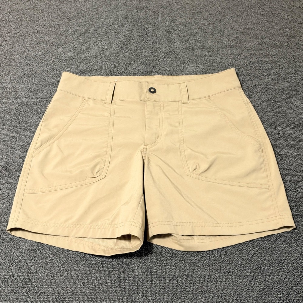 Columbia Omni-Shield Hiking Shorts Womens 4 Tan Khaki Stretch Outdoor Gorpcore